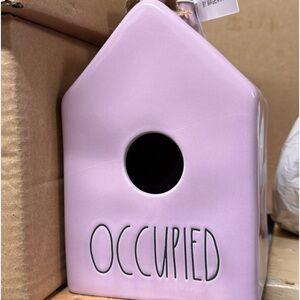 Rae Dunn “occupied” Bird house - Lavender w/ White letters /Ceramic